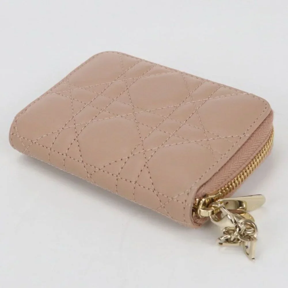 Dior Zip Coin Case Small Lady Dior Coin Purse Leather